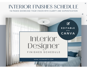Interior Design Finishes Schedule Canva Template